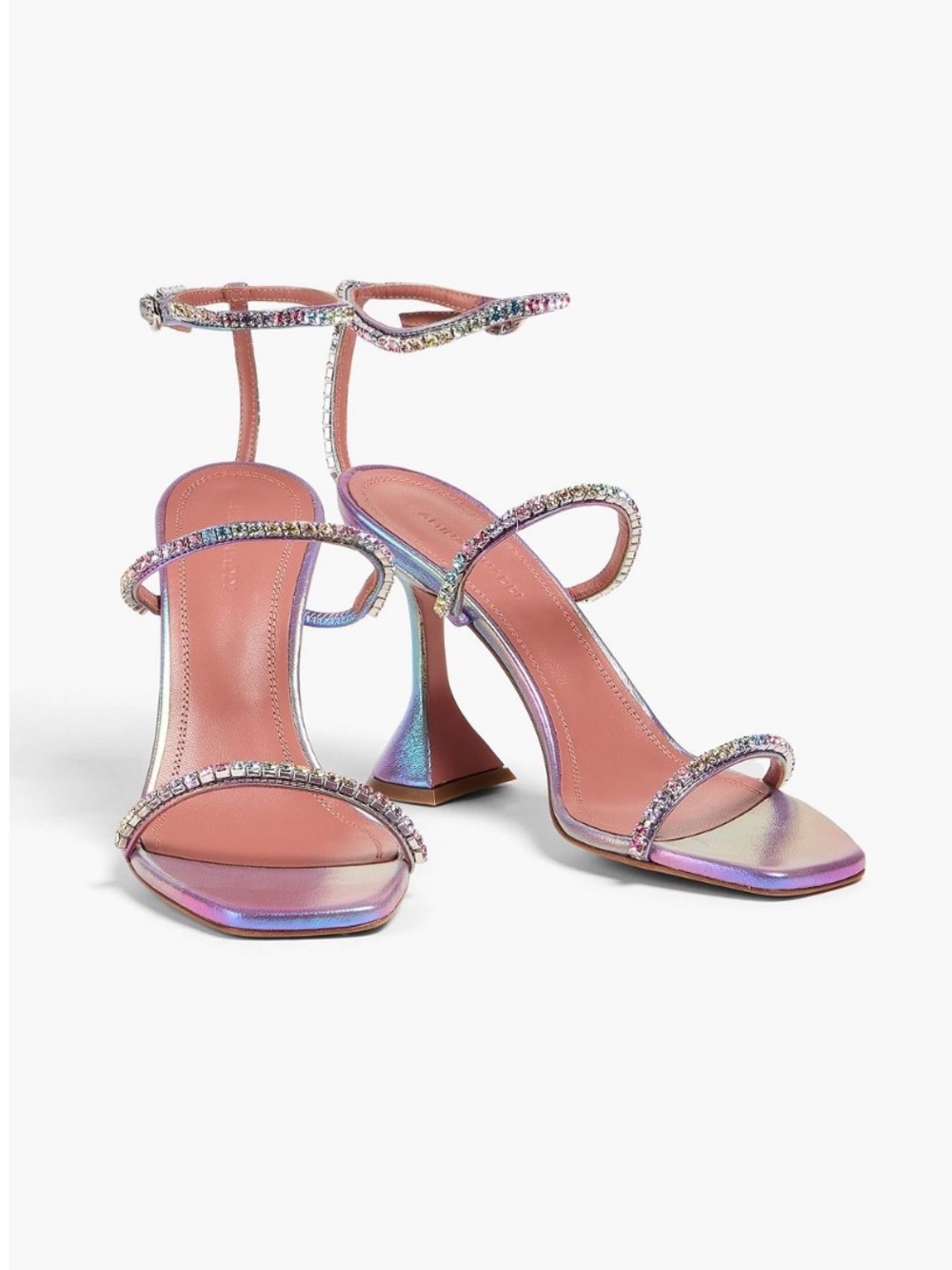 Amina Muaddi Gilda iridescent sandals 39
